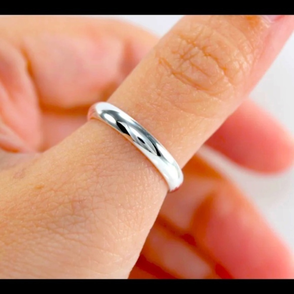 3 mm Silver Thumb/Finger toe adjustable Ring 100% 925 Sterling Silver